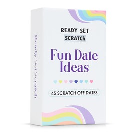 Ready Set Scratch - 50 Scratch Off Date Night Ideas & Game Cards - Extra Scratch Stickers - Heart Scratchers - Gift Box - Romantic & Playful - Couples Girlfriend Boyfriend Newlywed Married Anniversary