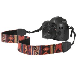 MoKo Camera Strap, Premium Cotton Canvas Braided Adjustable Universal Sling Shoulder Neck Belt for All DSLR Digital Camera Canon, Fuji, Nikon, Olympus, Panasonic, Pentax, Sony, Bohemia Dark Orange