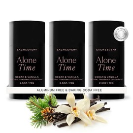 Each & Every Aluminum Free Deodorant for Men & Women - All Natural Deodorant for Sensitive Skin, EWG Verified - Clean, Baking Soda Free, Plant-Based Fragrance, Cedar & Vanilla (3 Pack, 2.5oz)