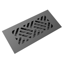 Reggio Register 4X10 Low-Profile Steel Floor Vent Cover - Black, Diagonal Pattern - Premium Floor Register with a Rust-Proof Louver - Made in USA | DG64-612-SBNH