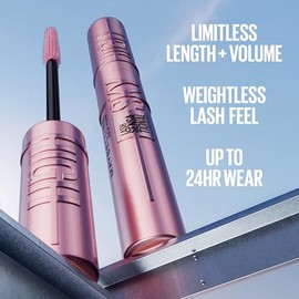 Maybelline Sky High Mscara de Pestaas, Alargamiento y Volumen Hasta por 12 Horas, con Fibras Extensoras y Extracto de Bamb, Lavable, Tono Burgundy... 