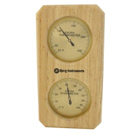 Sauna Thermometer and Hygrometer - 2-in-1 Indoor Analog Temperature & Humidity Gauge with Pine Wood Frame, for Sauna Rooms - 3.5" Dial Wall-Mounted Meter (0–100% RH, Up to 248°F)
