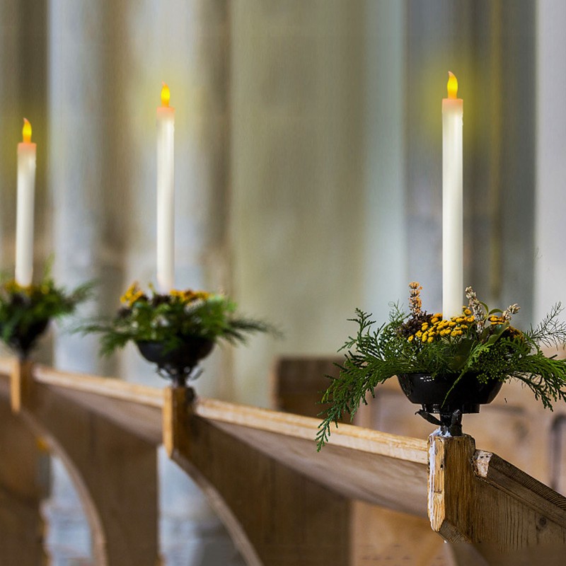 8PCS LED Taper Candle Flameless Window Candle Remote Control Warm