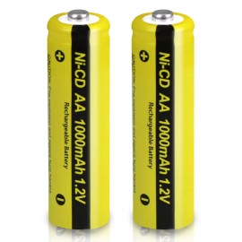 PKCELL 2x AA Rechargeable Batteries NiCD 1000mAh 1.2V Garden Solar Ni-CD Light LED USA