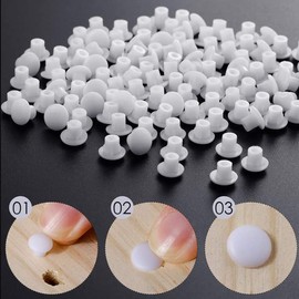 5mm Plastic Hole Plugs SJZBIN 200PCS White 3/16 Inches Round Button Flush Type Plugs Screw Cap Drilling Cover Plugs for Chair Cabinet Cupboard Shelf Furniture Fencing Post Pipe Insert End Caps