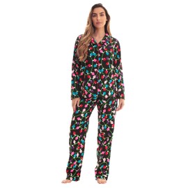 #followme Printed Flannel Button Front PJ Pant Set 6371-10122-L