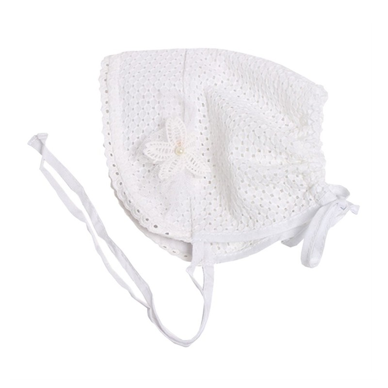 Baby Girl Toddlers Breathable Lacy Bonnet Eyelet Cotton Adjustable Sun