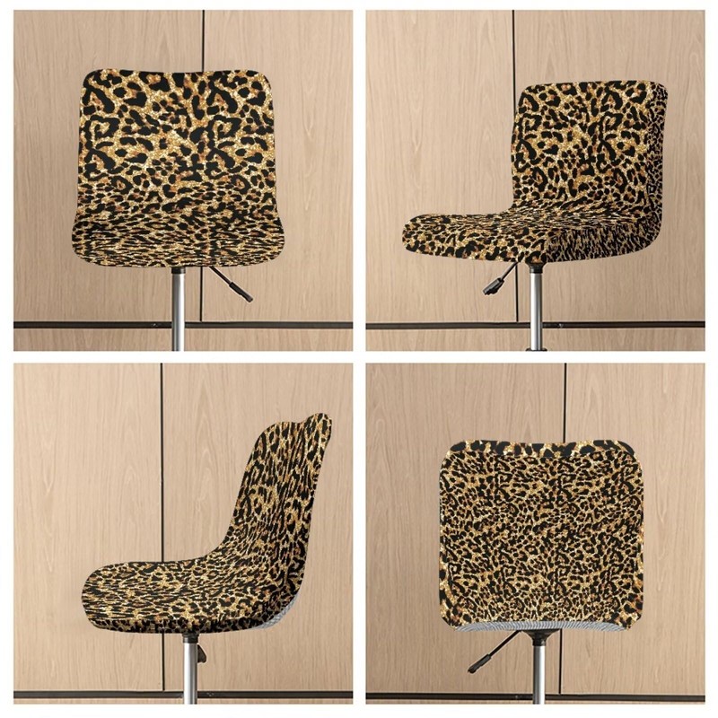 Sellikakes Bar Stool Covers with Back, Leopard Printed Bar Stool
