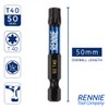 5 x Rennie Tools 50mm Long T40 TX40 Impact Screwdriver