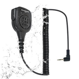 1-Pin 2.5mm Shoulder Speaker Mic Compatible with Motorola Talkabout Two-Way Radios T/MD/MH Series MD200TPR MH230R T600 T200, Handheld Microphone with PTT (Black)