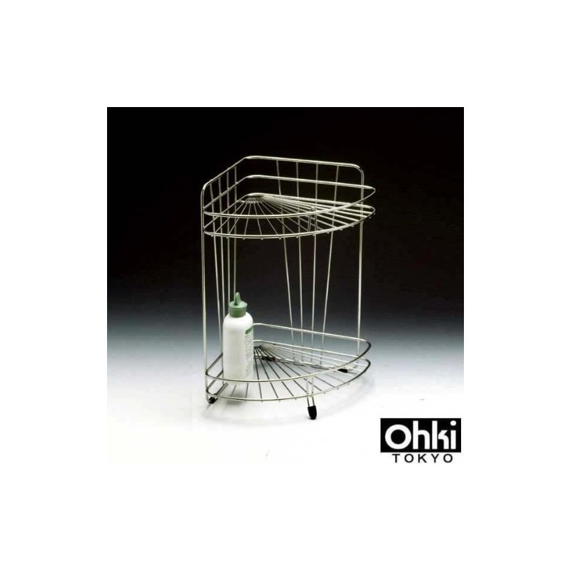 Ohki Large Wood Workshop Stainless Steel Triangular Corner 2-Tier 6257r