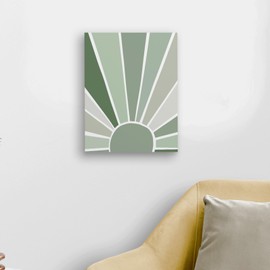 WODMIS Boho Sun Sunshine Colorful Wall Art Framed Canvas Decor,11×14 Inch,Colorful Wall Decor,Boho Classroom Decor,Boho Rainbow Wall Art Framed,Boho Sun Rainbow Art Nursery Room Office Decoration