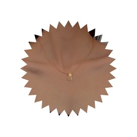 Cimenexe Bohemian Pineapple Choker Necklace Gold Hollow Pineapple Pendant Necklace Tiny Tropical Fruit Chain Necklace Metal Pineapple Necklace Jewellery for Women and Girls Gifts, Zinc, No Gemstone