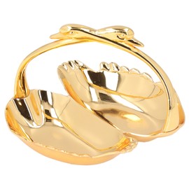 Jewelry Tray Elegant Swan Zinc Alloy Simple Lines Fine Plating Glossy Durable Fadeless Widely Used Gold Leaf Tray