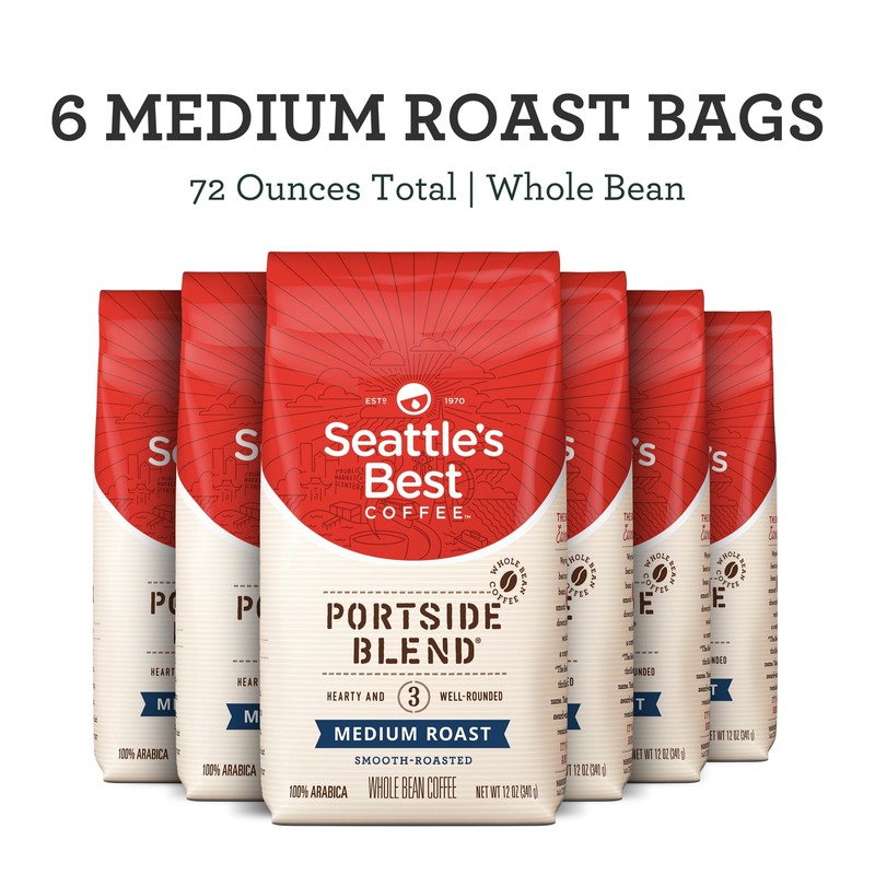 Seattle's Best Portside Blend Coffee 12oz Pack of 6 Medium