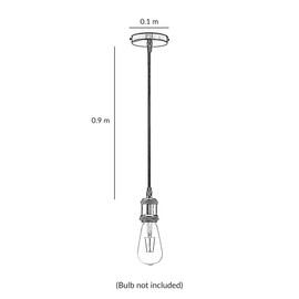 iTrend iTrend Vintage Ceiling Pendant E27 Lamp Holder Braided Light Fitting - Polished Chrome