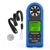 Anemometer Handheld, Mini Digital Wind Speed Meter, Measuring Temperature, Max/Average/Current