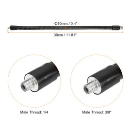 PATIKIL 12" Gooseneck, 3/8" Male to 1/4" Male Thread Metal Universal Hose Flexible Arm Gooseneck Tube Extension Holder for Action Camera, Phone, Microphone, Black