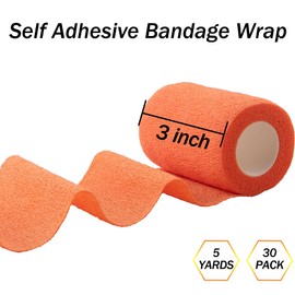 BQTQ 30 Rolls Self Adherent Wrap 3 Inch Self Adhesive Bandages Wrap Tape Stretch Bandage Self Stick Bandage Wraps for Wrist Ankle Swelling Sprains(15 Colors)