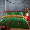 furn. Purrfect Christmas Duvet Cover Set - Toddler - Green/Gold