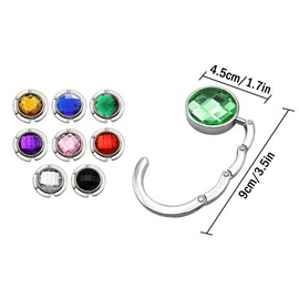 Hitopin Pack of 8 Portable Hooks for Handbag, Handbag Holder, Foldable, Table Handbag Holder Hooks, Foldable Handbag Hooks, for Table Hanger, Bag Hanger, Bag Holder Wall