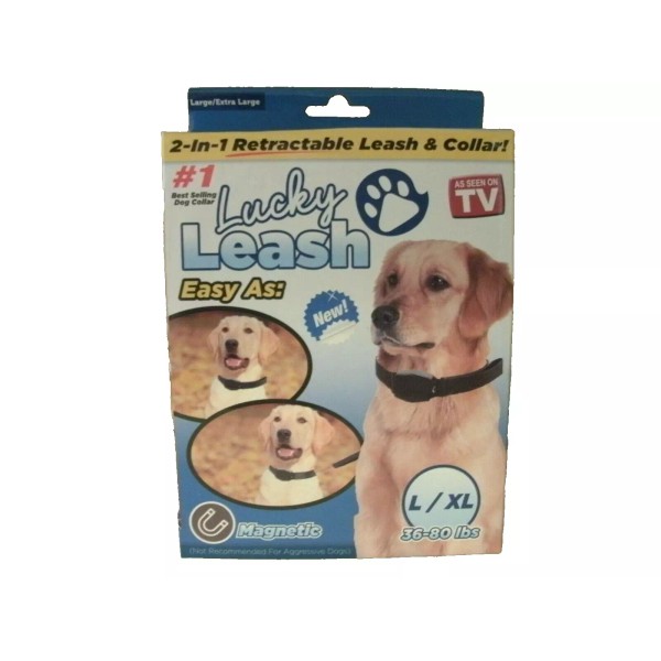 LUCKY LEASH 2-IN-1 RETRACTABLE LEASH & COLLAR FOR DOGS L/XL