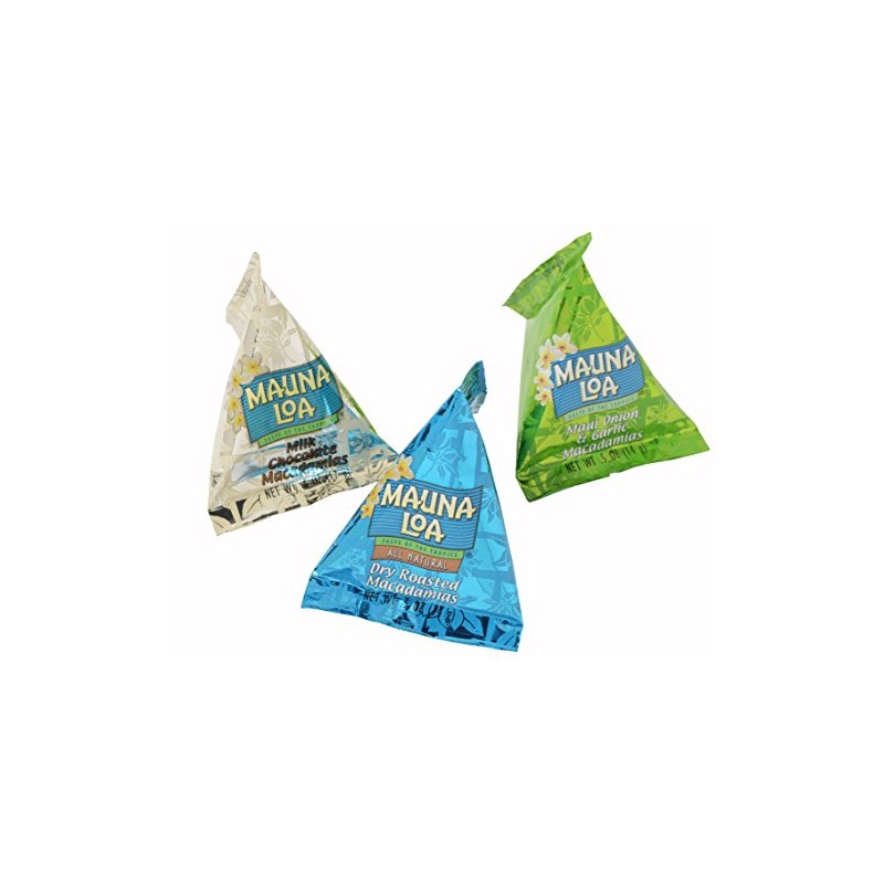Mauna Loa Premium Hawaiian Roasted Macadamia Nuts, Trio Variety Pack,