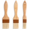 3-Piece Natural Bristle Pastry and Basting Brush Set with Wooden
