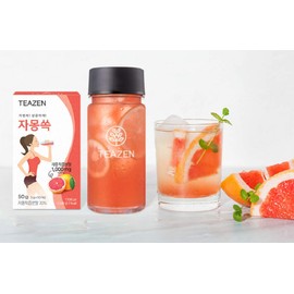 TEAZEN Pink Grapefruit Hibiscus and Green Tea, Powdered Iced Tea, Hydration Drink Mix, 10 Sticks, 1.76oz