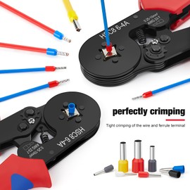 JOEJONI Ferrule Crimping Tool, AWG 23-7/0.25-10mm²Crimping Tools Set, Self-Adjustable Ratchet Wire Crimping Tool with 1800pcs Wire Terminal, for Electricians, Repair and DIY Enthusiasts