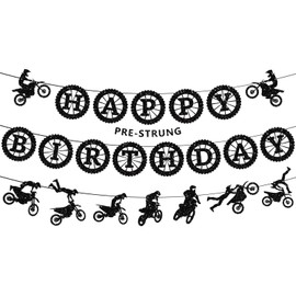 Ushinemi - Decoración de fiesta de cumpleaños para bicicleta de suciedad, sin purpurina, decoración de trucos de motocross, suministros de fiesta temáticos de motocross de Ushinemi