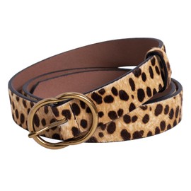 JIEDE Womens Belt Vintage Buckle Casual Fashion Ladies Waist Belt Adjustable Skinny Belts for Jeans Pants Dress (Leopard Print Width-28mm, XL - Fits Waist 39''-43'')