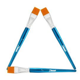 Sdanart 1 inch Flat Paint Brushes for Acrylic Painting，3 PCS Large Acrylic Paint Brushes Bulk，Fabric Paint Brushes Craft Brushes，Artists Paintbrushes for Watercolor Oil Rock Face Body Art Canvas (3)