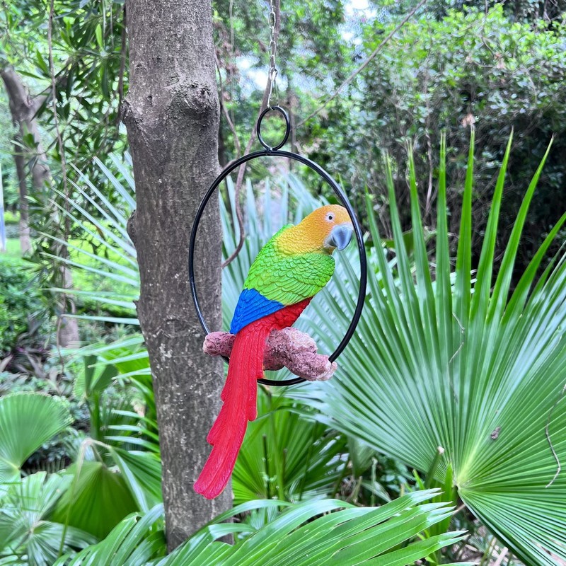 Parrot Statue 11 Inch Tropical Sculpture for Lawn,Patio Yard Art