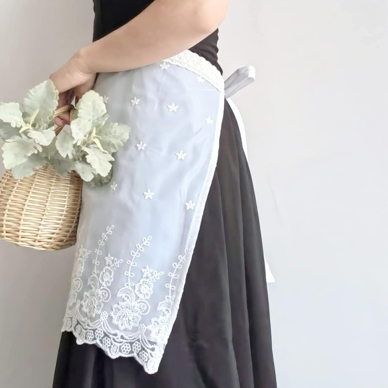 Love Potato Chic Vintage Lace Waist Apron Kitchen Cooking Restaurant
