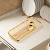 BYEGOU Gold Kitchen Drawer Organizer, Stackable Mesh Storage Baskets, Stainless