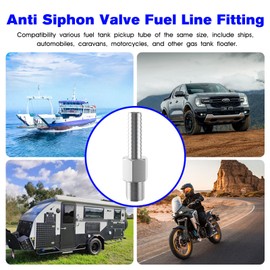 Marine Anti Siphon Valve For Boat Fuel Tank Pickup Tube 2.33-in Anti Siphon Valve Fuel Fitting with 1/4" NPT 3/8" Gas Tank Fittings, Suitable For Most Boat Fuel Tank Fitting (Aluminum) -2 Pack