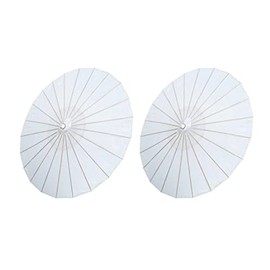 THY COLLECTIBLES Set of Two (2) 33" Japanese Chinese Umbrella Parasols for Wedding Parties, Photography, Costumes, Cosplay, Decoration and Other Events (White)