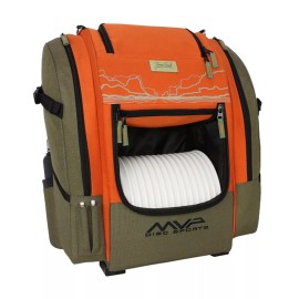 MVP Disc Golf Bag James Conrad Voyager Signature Backpack - Choose Color - Olive/Orange