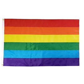 Rainbow Embroidered 3x5ft Flag - Bold Vibrant Colors, UV Resistant, Golden Brass Grommets, Durable 200 Denier Embroidery, Mighty-Locked Stitching - Perfect for Indoor or Outdoor Flying!