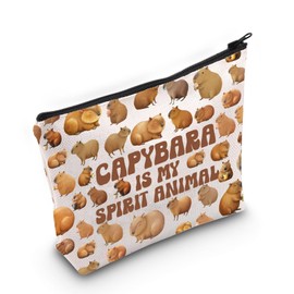 LEVLO Cute Capybara Cosmetic Makeup Bag Capybara Lover Gift Capybara is My Spirit Animal Toiletry Bag Capybara Owner Merch Capybara Bag