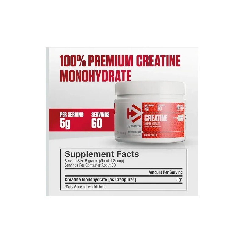 Creatina Dymatize Creapure 300gr/60 Serv Sin Sabor