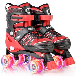 SULIFEEL Adjustable Kids Roller Skates for Boys Ages 3-5 5-8 6-12 with 4 Sizes Adjustable Light up Wheels, Best Children Gift for Beginners Indoor Outdoor Sports