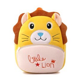 BEFUNIRISE Toddler Backpack for Boys and Girls, Cute Soft Plush Animal Cartoon Mini Backpack Little For Kids 2-6 Years (Lion-H)