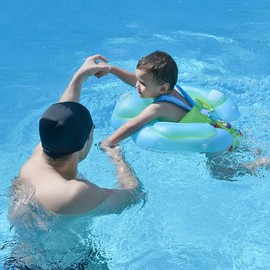 YOUWANLI Baby Swimming Float- Safe and Fun Water Experience for Infants (Blue+Canopy, L)