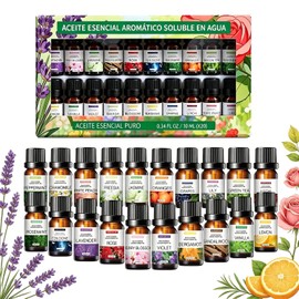 Aceites Esenciales de Aromaterapia 20PCS, Aceites Esenciales para Difusor, Hacer Velas Aromaticas y Jabón, Aceite Esencial Natural Conjunto de Difusores, 20x10ml (20PCS)