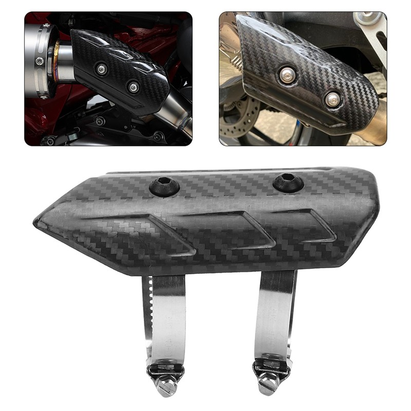 Dry Carbon Fiber Exhaust MidPipe Universal Heat Shield Kit Cover