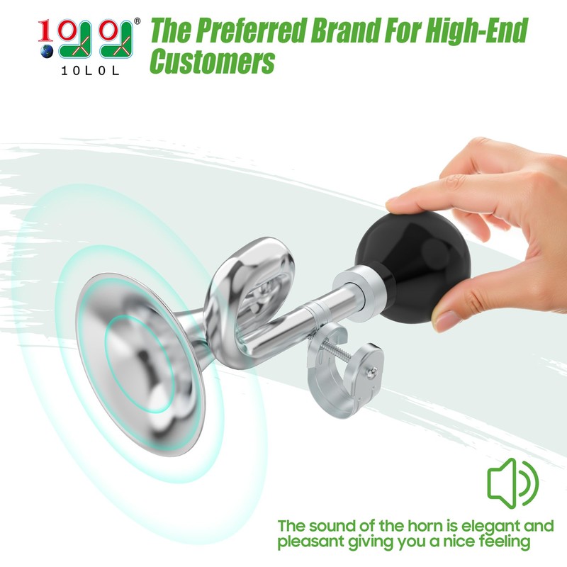 10L0L Golf Cart Bugle Horn, Retro Chrome Snail Air Horn
