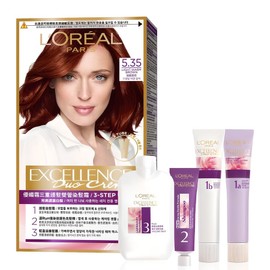 L'Oréal Paris Excellence Duo Cream Shared Gray Hair Dye, 5.35 Light Warm Brown, 1 Piece / 로레알파리 엑셀랑스 듀오크림 나눠쓰는 새치염색 염모제, 5.35 라이트웜브라운, 1개
