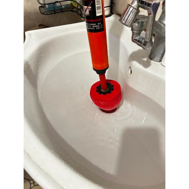 Latest manual high-pressure gas toilet unclogging tool - also for